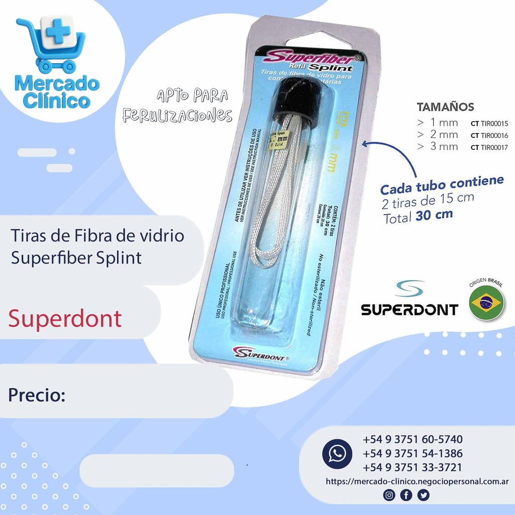 Tiras de Fibra de vidrio Superfiber Splint - Superdont | Mercado Clinico AR
